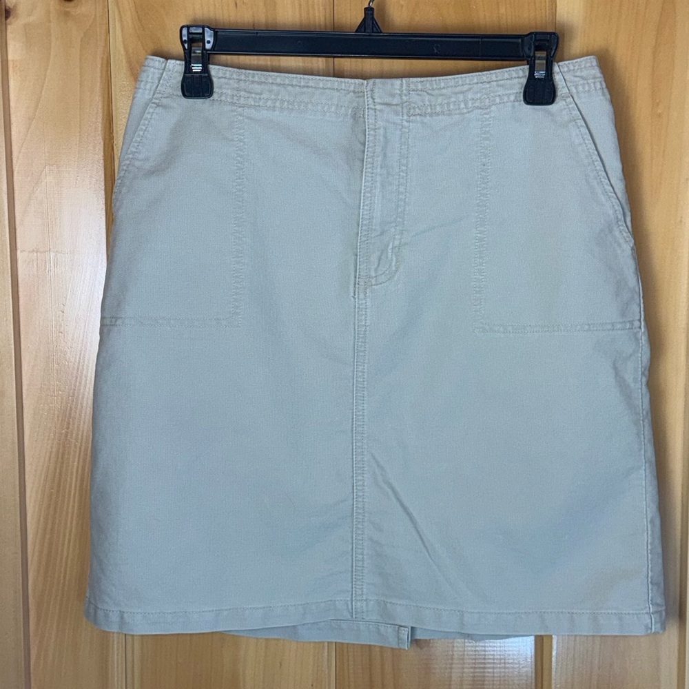 Y2K American Eagle Khaki Cotton Ripstop Mini Skirt Light Academia Ladies Size &